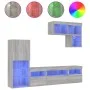 TV-Wandmöbel mit LED, 6-teilig, Holzwerkstoff, grau Sonoma von , TV-Möbel - Ref: Foro24-3216737, Preis: 209,31 €, Rabatt: %