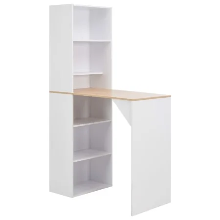 Bar table with white shelving unit 115x59x200 cm by vidaXL, Kitchen and dining tables - Ref: Foro24-280230, Price: 209,90 €, ...