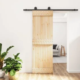 Schiebetür mit Beschlägen aus massivem Kiefernholz, 70 x 210 cm von , Türen - Ref: Foro24-3203046, Preis: 161,09 €, Rabatt: %