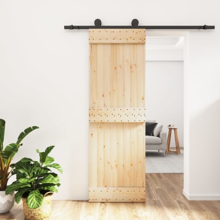 Schiebetür mit Beschlägen aus massivem Kiefernholz, 70 x 210 cm von , Türen - Ref: Foro24-3203046, Preis: 154,19 €, Rabatt: %
