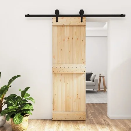 Puerta corredera con herrajes madera maciza de pino 70x210 cm by , Doors - Ref: Foro24-3203230, Price: 152,39 €, Discount: %