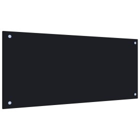 Protección salpicaduras cocina vidrio templado negro 90x40 cm