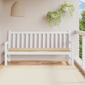 Cojín de banco de jardín tela Oxford beige 200x50x3 cm