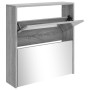 Shoe cabinet with mirror 2 levels Sonoma gray 63x17x67 cm by , Shoe racks and shoe organizers - Ref: Foro24-342633, Price: 78...