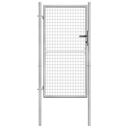 Silberverzinktes Gartentor aus Stahl, 105 x 200 cm von vidaXL, Gartentore - Ref: Foro24-144758, Preis: 222,94 €, Rabatt: %