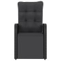 Set comedor de jardín 11 piezas y cojines ratán sintético negro