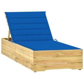 Lounger with royal blue impregnated pine wood cushion by , Loungers - Ref: Foro24-3065919, Price: 159,97 €, Discount: %