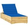 Lounger with royal blue impregnated pine wood cushion by , Loungers - Ref: Foro24-3065919, Price: 162,83 €, Discount: %