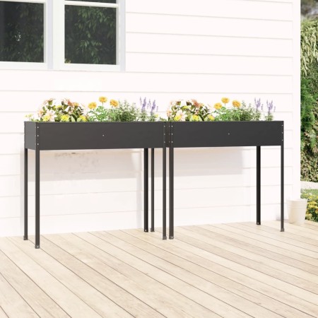 Planters 2 units anthracite gray galvanized steel by , Pots and planters - Ref: Foro24-3154237, Price: 92,86 €, Discount: %