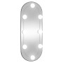Oval wall mirror with glass LED lights 20x50 cm by , Mirrors - Ref: Foro24-3189159, Price: 30,15 €, Discount: %