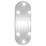 Oval wall mirror with glass LED lights 20x50 cm by , Mirrors - Ref: Foro24-3189159, Price: 29,60 €, Discount: %