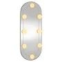 Oval wall mirror with glass LED lights 20x50 cm by , Mirrors - Ref: Foro24-3189159, Price: 29,60 €, Discount: %