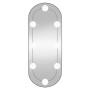 Oval wall mirror with glass LED lights 20x50 cm by , Mirrors - Ref: Foro24-3189159, Price: 30,15 €, Discount: %