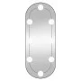 Oval wall mirror with glass LED lights 20x50 cm by , Mirrors - Ref: Foro24-3189159, Price: 29,60 €, Discount: %