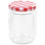 Tarros de mermelada de vidrio tapa blanca y roja 96 uds 230 ml