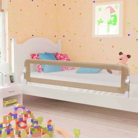 Barandilla de seguridad cama de niño poliéster taupe 180x42 cm