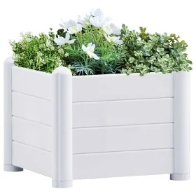 White PP garden bed 43x43x35 cm by , Pots and planters - Ref: Foro24-313971, Price: 76,57 €, Discount: %