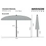 Madison Patmos Luxe rectangular umbrella 210x140 cm gray by , Umbrellas - Ref: Foro24-418774, Price: 88,81 €, Discount: %