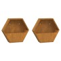 Jardineras de pared 2 uds acero corten oxidado 46x10x40 cm by , Pots and planters - Ref: Foro24-823685, Price: 45,12 €, Disco...