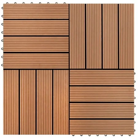 WPC tiles 30x30 cm 11 units 1 m² brown by , Floors and carpets - Ref: Foro24-40825, Price: 60,22 €, Discount: %