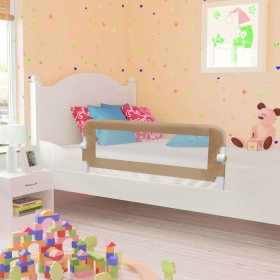 Barandilla de seguridad cama de niño poliéster taupe 102x42 cm