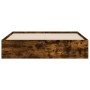Smoked oak engineered wood bed with drawers 140x190 cm by , Beds and slatted bases - Ref: Foro24-3207305, Price: 205,65 €, Di...