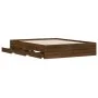 Cama con cajones madera de ingeniería marrón roble 140x190 cm de , Camas y somieres - Ref: Foro24-3207307, Precio: 210,85 €, ...