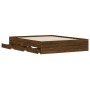 Cama con cajones madera de ingeniería marrón roble 140x190 cm