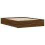 Cama con cajones madera de ingeniería marrón roble 140x190 cm de , Camas y somieres - Ref: Foro24-3207307, Precio: 210,85 €, ...