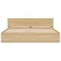 Sonoma oak bed frame with headboard and LED lights 180x200 cm by , Beds and slatted bases - Ref: Foro24-3207590, Price: 198,4...