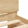 Sonoma oak bed frame with headboard and LED lights 180x200 cm by , Beds and slatted bases - Ref: Foro24-3207590, Price: 198,4...