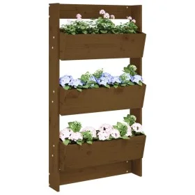 Wand-Pflanzgefäß aus Kiefernholz in Honigbraun, 3 Ebenen, 60x18,5x110cm. von , Töpfe und Pflanzgefäße - Ref: Foro24-825117, P...