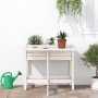 Blumenkasten mit klappbarem Deckel aus massivem weißem Kiefernholz. von , Töpfe und Pflanzgefäße - Ref: Foro24-825122, Preis:...