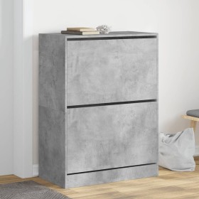 Mueble zapatero 2 cajones abatibles gris hormigón 80x42x108 cm by , Shoe racks and shoe organizers - Ref: Foro24-3214402, Pri...