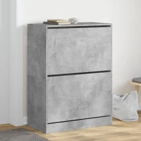 Schuhschrank mit 2 klappbaren Schubladen in Betongrau, 80x42x108 cm. von , Schuhregale und Schuhorganisatoren - Ref: Foro24-3...