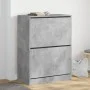 Mueble zapatero 2 cajones abatibles gris hormigón 80x42x108 cm by , Shoe racks and shoe organizers - Ref: Foro24-3214402, Pri...