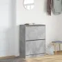 Mueble zapatero 2 cajones abatibles gris hormigón 80x42x108 cm by , Shoe racks and shoe organizers - Ref: Foro24-3214402, Pri...