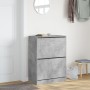 Schuhschrank mit 2 klappbaren Schubladen in Betongrau, 80x42x108 cm. von , Schuhregale und Schuhorganisatoren - Ref: Foro24-3...