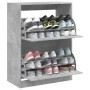 Mueble zapatero 2 cajones abatibles gris hormigón 80x42x108 cm by , Shoe racks and shoe organizers - Ref: Foro24-3214402, Pri...
