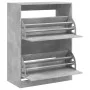 Mueble zapatero 2 cajones abatibles gris hormigón 80x42x108 cm by , Shoe racks and shoe organizers - Ref: Foro24-3214402, Pri...