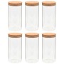 Storage jars with cork lid, 6 units, 1100 ml by vidaXL, Cookie Jars - Ref: Foro24-50840, Price: 40,38 €, Discount: %