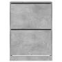 Mueble zapatero 2 cajones abatibles gris hormigón 80x42x108 cm by , Shoe racks and shoe organizers - Ref: Foro24-3214402, Pri...