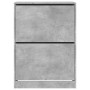 Schuhschrank mit 2 klappbaren Schubladen in Betongrau, 80x42x108 cm. von , Schuhregale und Schuhorganisatoren - Ref: Foro24-3...