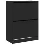 Schuhschrank mit 2 klappbaren Schubladen in Schwarz 80x42x108 cm. von , Schuhregale und Schuhorganisatoren - Ref: Foro24-3214...