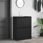 Schuhschrank mit 2 klappbaren Schubladen in Schwarz 80x42x108 cm. von , Schuhregale und Schuhorganisatoren - Ref: Foro24-3214...