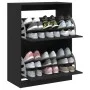 Schuhschrank mit 2 klappbaren Schubladen in Schwarz 80x42x108 cm. von , Schuhregale und Schuhorganisatoren - Ref: Foro24-3214...