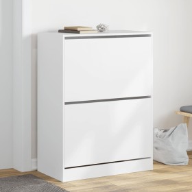 Mueble zapatero con 2 cajones abatibles blanco 80x42x108 cm by , Shoe racks and shoe organizers - Ref: Foro24-3214399, Price:...