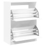 Mueble zapatero con 2 cajones abatibles blanco 80x42x108 cm de , Zapateros y organizadores de calzado - Ref: Foro24-3214399, ...