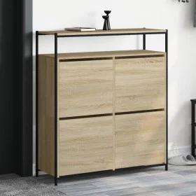 Schuhschrank mit 4 klappbaren Schubladen in Sonoma-Eiche, 100x34x112 cm. von , Schuhregale und Schuhorganisatoren - Ref: Foro...