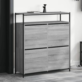 Mueble zapatero 4 cajones abatibles gris Sonoma 100x34x112 cm by , Shoe racks and shoe organizers - Ref: Foro24-3214416, Pric...